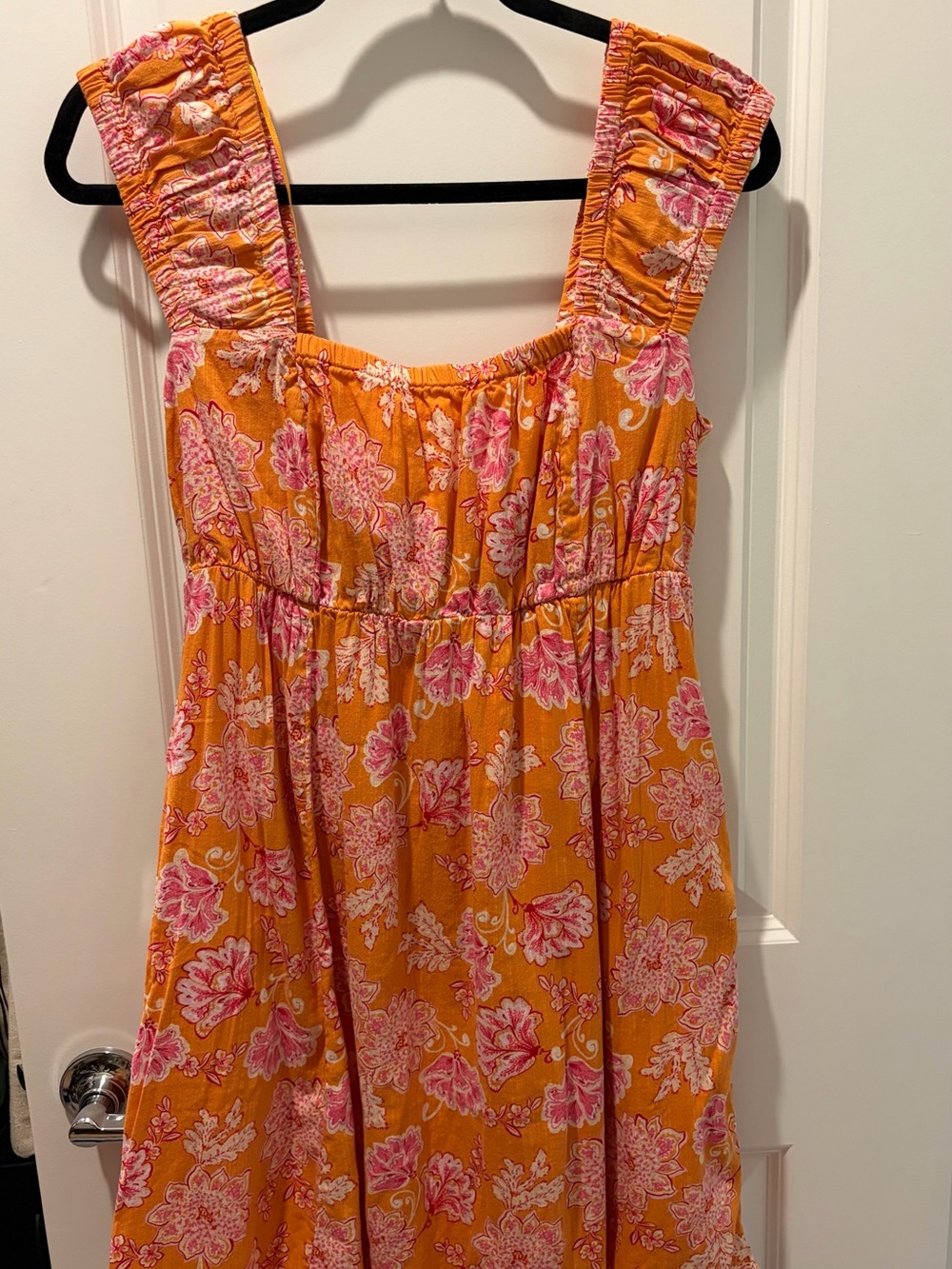 Old Navy Pink Floral Sundress on Mustard